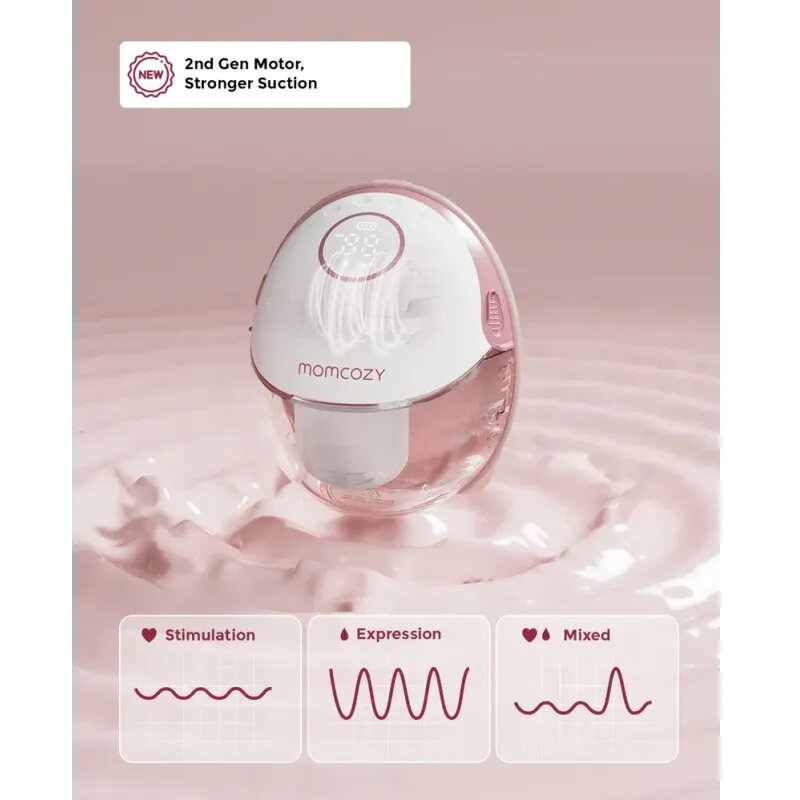 Momcozy M6 freihändige Einzel-Milchpumpe Mobile Style Rot Cozy