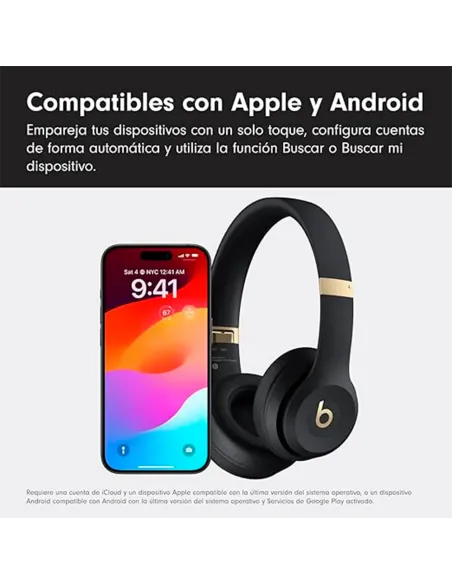 Beats Solo 4 Wireless Bluetooth on-Ear Negro y Oro