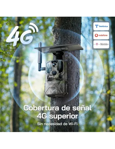 WOLFANG 4G LTE Solar Trail Camera - 2.5K Video, PIR Motion Detection