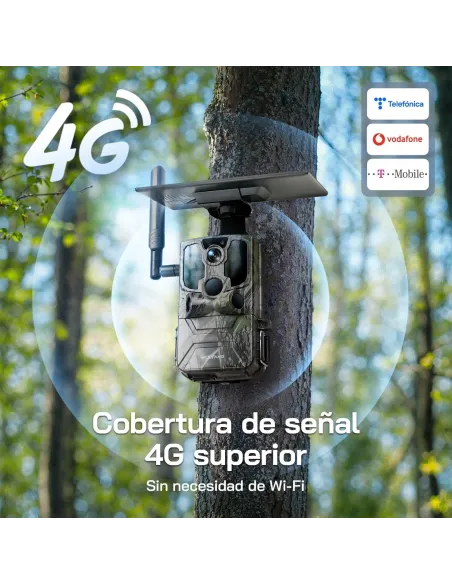 WOLFANG 4G LTE Solar Trail Camera - 2.5K Video, PIR Motion Detection