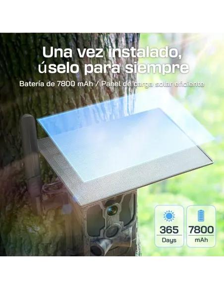 WOLFANG 4G LTE Solar Trail Camera - 2.5K Video, PIR Motion Detection