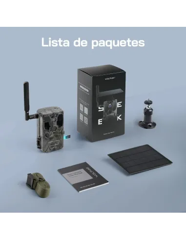 WOLFANG 4G LTE Solar Trail Camera - 2.5K Video, PIR Motion Detection