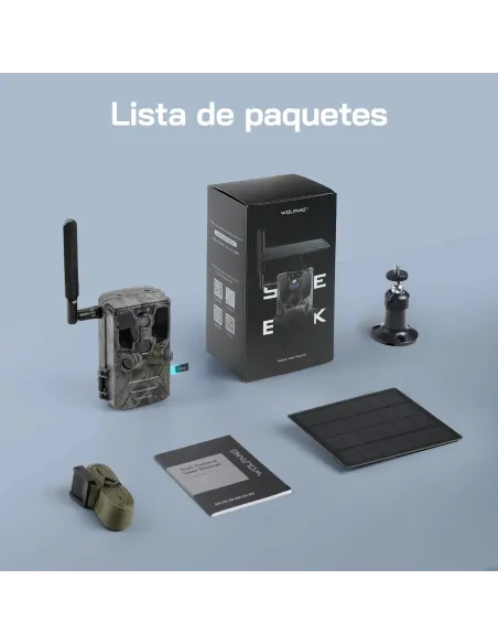 WOLFANG 4G LTE Solar Trail Camera - 2.5K Video, PIR Motion Detection