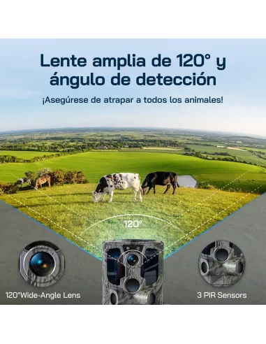 WOLFANG 4G LTE Solar Trail Camera - 2.5K Video, PIR Motion Detection