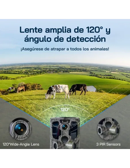 WOLFANG 4G LTE Solar Trail Camera - 2.5K Video, PIR Motion Detection