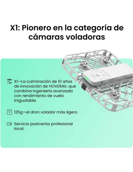 HOVERAir X1 Blanco – Mini dron plegable con seguimiento automático