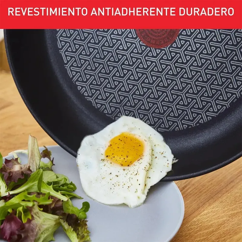 Tefal Duetto - Juego de Sartenes de 20/24/28 cm Acero Inoxidable Inducción Antiadherente