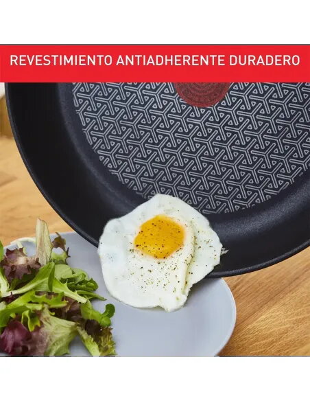 Tefal Duetto - Juego de Sartenes de 20/24/28 cm Acero Inoxidable Inducción Antiadherente