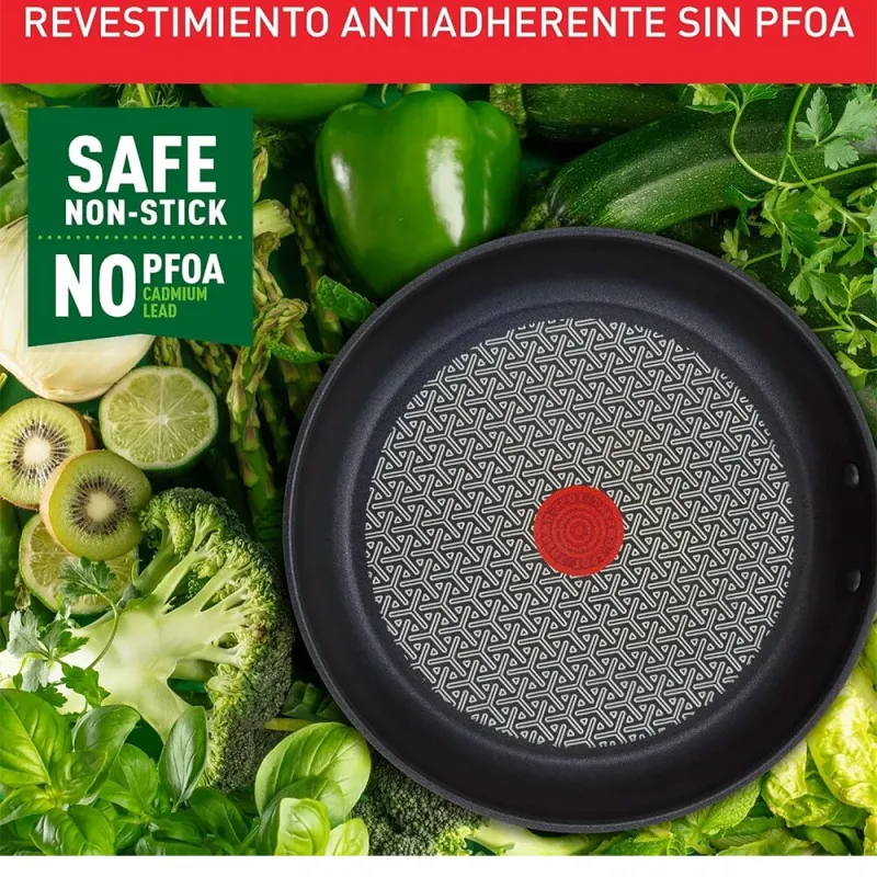 Tefal Duetto - Juego de Sartenes de 20/24/28 cm Acero Inoxidable Inducción Antiadherente