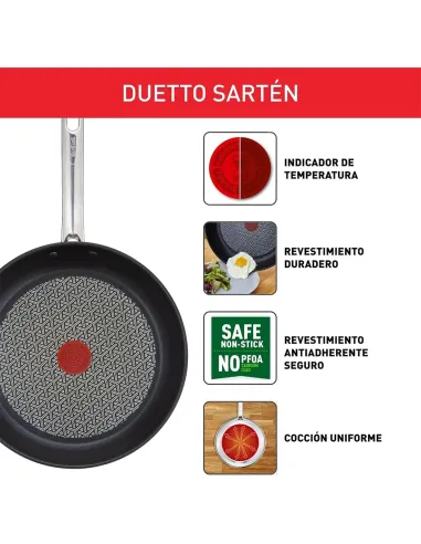Tefal Duetto Frying Pan Set 20/24/28 cm Stainless Steel Induction