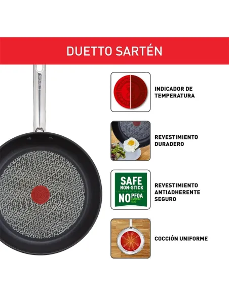 Tefal Duetto Frying Pan Set 20/24/28 cm Stainless Steel Induction