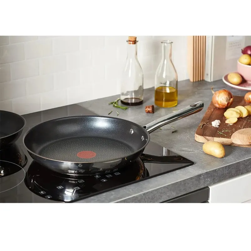 Tefal Duetto - Juego de Sartenes de 20/24/28 cm Acero Inoxidable Inducción Antiadherente
