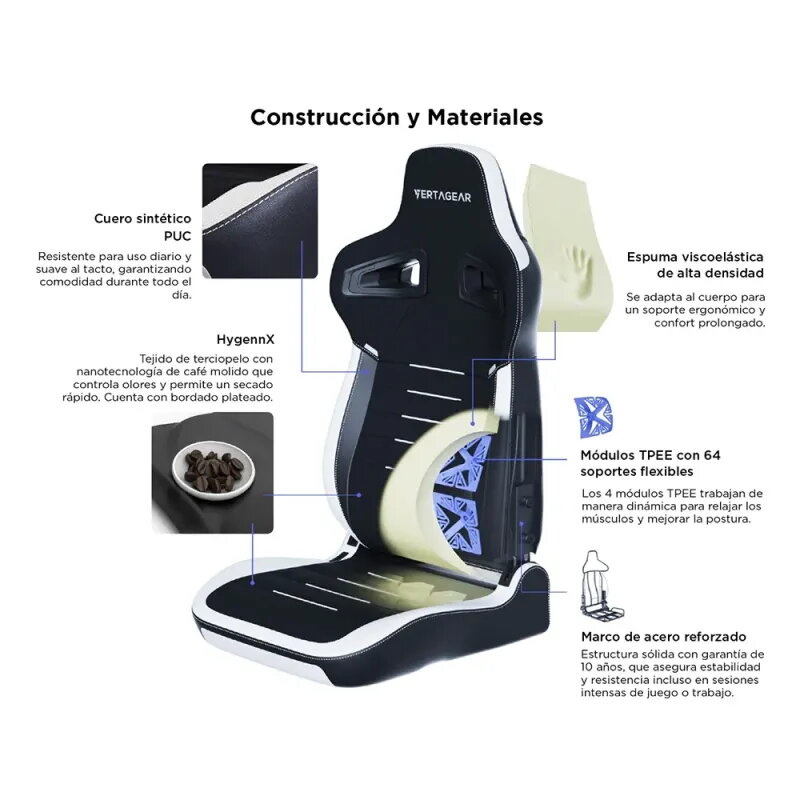 VERTAGEAR PL4800 X-LARGE HYGENNX BLACK/WHITE