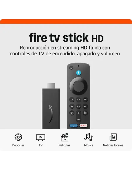 Amazon Fire TV Stick HD 2024 – Reacondicionado “Como nuevo” Full HD