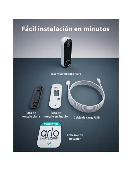 Comprar Arlo Essential 2K Videoportero WiFi y Timbre | Seguridad 2K