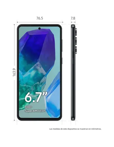 Samsung Galaxy M55 5G 256GB Negro | Super AMOLED+ y Carga 45W