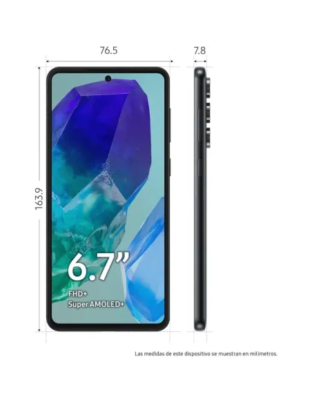 Samsung Galaxy M55 5G 256GB Negro | Super AMOLED+ y Carga 45W