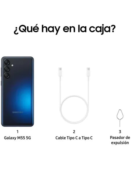 Samsung Galaxy M55 5G 256GB Negro | Super AMOLED+ y Carga 45W