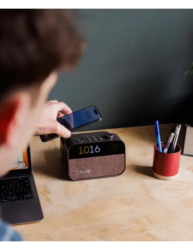 Pure Moment Charge Black | Wireless Charging Alarm & 10W Speaker