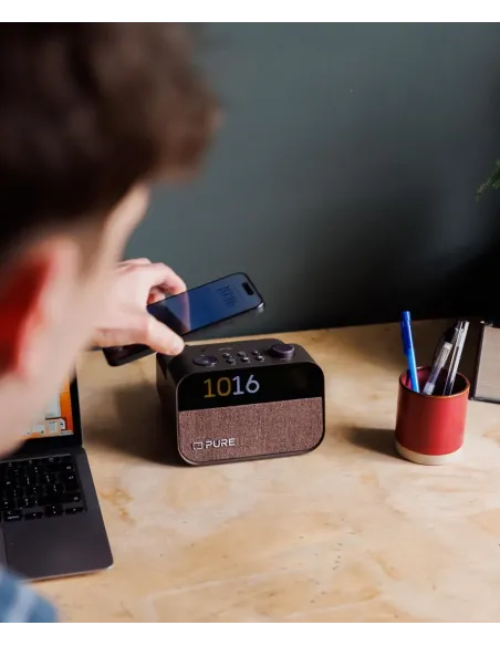 Pure Moment Charge Black | Wireless Charging Alarm & 10W Speaker