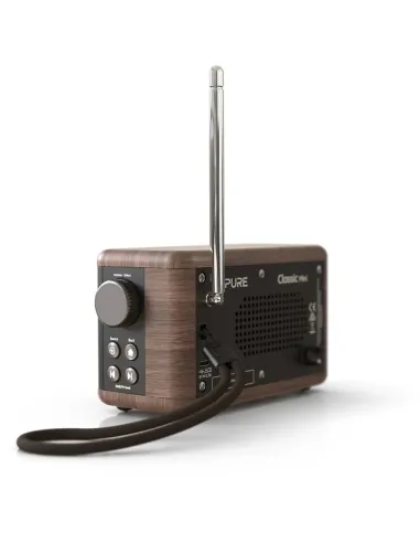 Pure Classic Mini Radio DAB+ Black | Portable Bluetooth 15h Battery