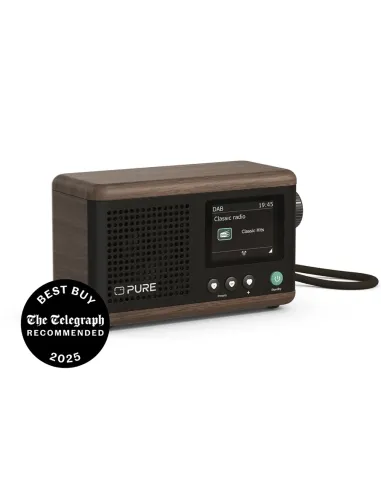 Pure Classic Mini Radio DAB+ Black | Portable Bluetooth 15h Battery