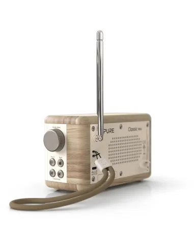 Pure Classic Mini Radio DAB+ Blanco | Portátil Bluetooth 15h Batería