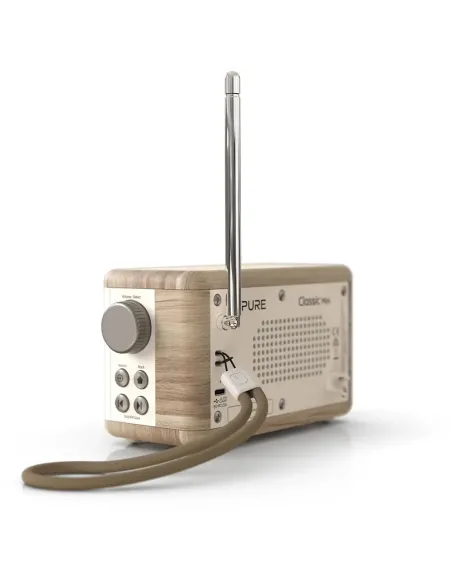 Pure Classic Mini Radio DAB+ White | Portable Bluetooth 15h Battery