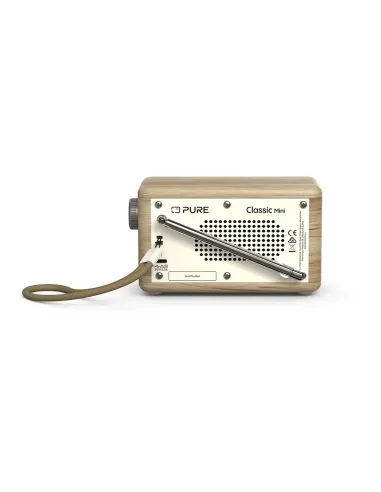 Pure Classic Mini Radio DAB+ White | Portable Bluetooth 15h Battery