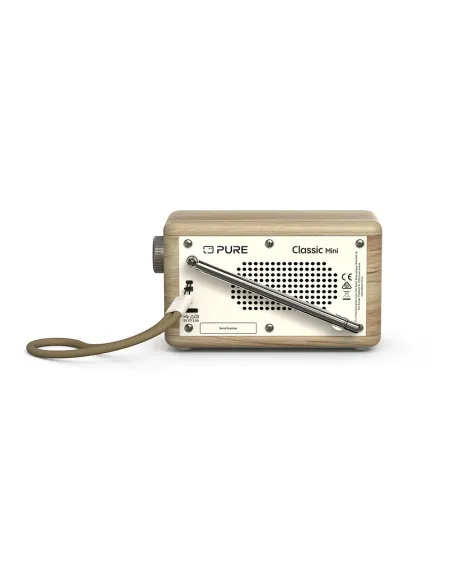 Pure Classic Mini Radio DAB+ White | Portable Bluetooth 15h Battery