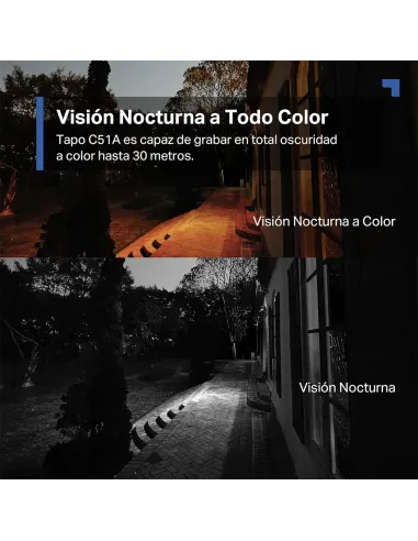 Tapo C51A Cámara Wi-Fi Exterior 360° | 2K Visión Nocturna y Detección