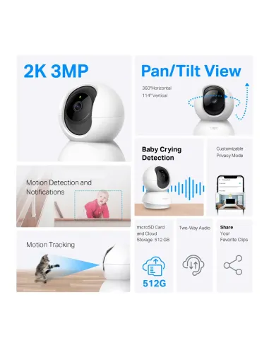 Comprar Pack 2 Cámaras Tapo C210 | Vigilancia WiFi 360° 2K 3MP