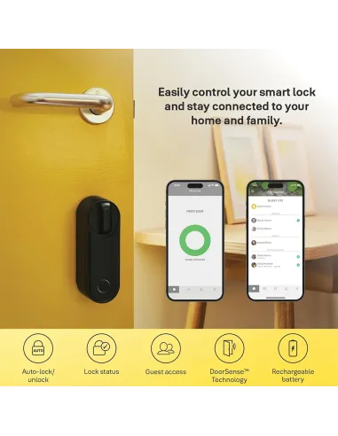 Yale Linus Smart Lock L2 Black | Keyless WiFi Smart Lock