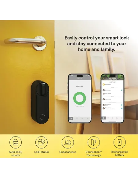 Yale Linus Smart Lock L2 Black | Keyless WiFi Smart Lock