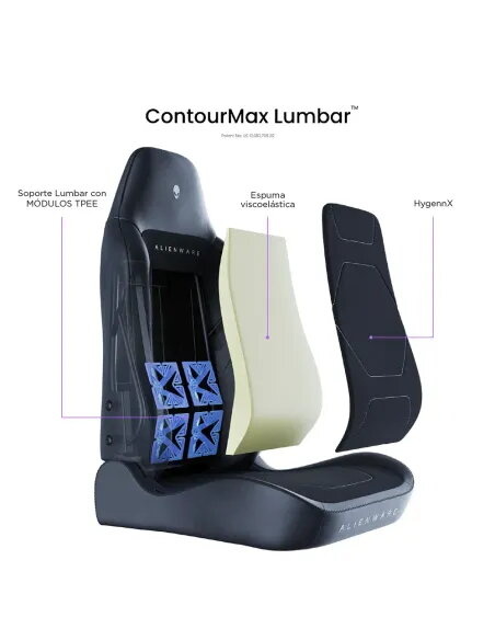 Silla gaming ergonómica Alienware S3800 HygennX con lumbar