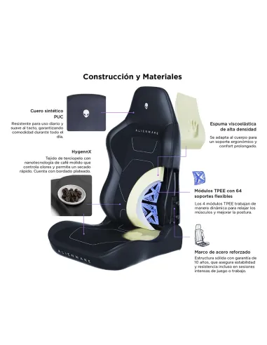 Alienware S3800 HygennX Ergonomic Gaming Chair with lumbar