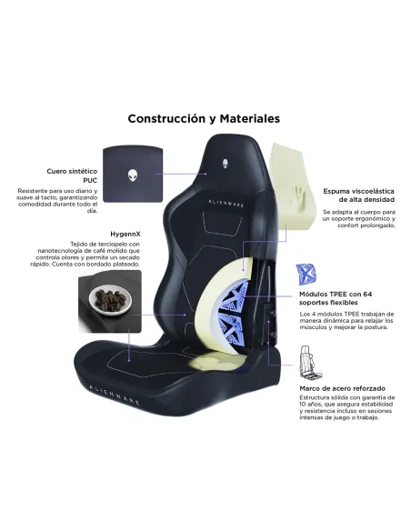 Alienware S3800 HygennX Ergonomic Gaming Chair with lumbar