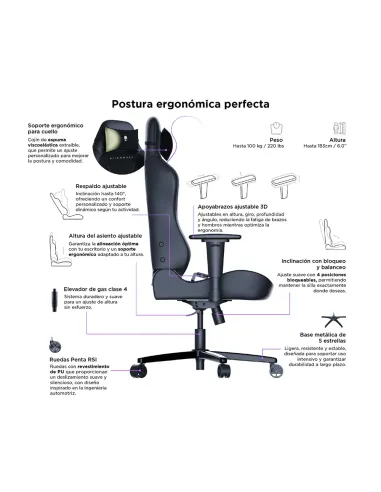 Alienware S3800 HygennX Ergonomic Gaming Chair with lumbar