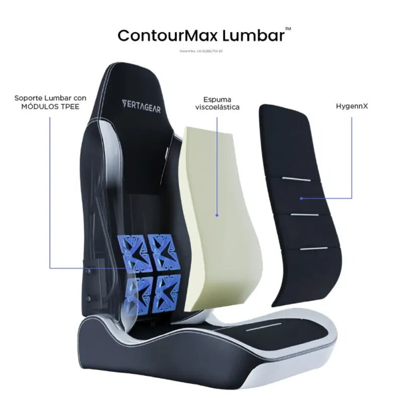 VERTAGEAR SL3800 HYGENNX BLACK/WHITE ERGONOMIC