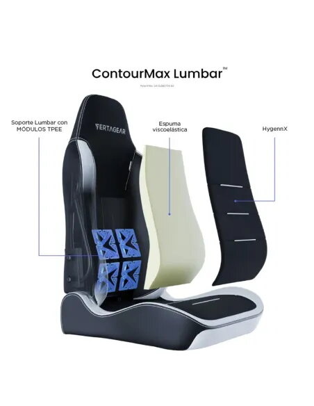 VERTAGEAR SL3800 HYGENNX BLACK/WHITE ERGONOMIC