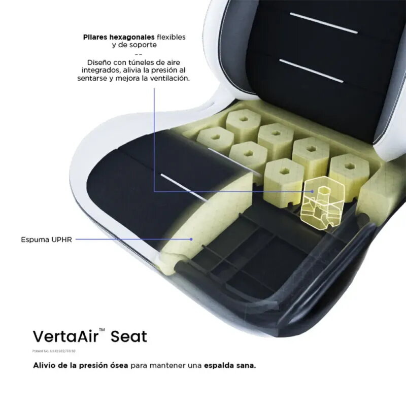 VERTAGEAR SL3800 HYGENNX BLACK/WHITE ERGONOMIC