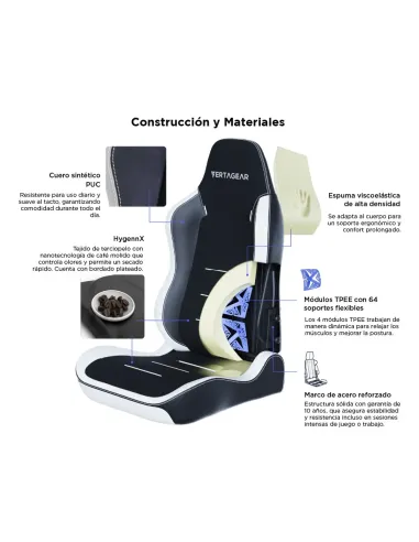 Vertagear SL3800 HyGenNX Black/White – Ergonomic Gaming Chair