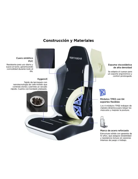 Vertagear SL3800 HyGenNX Black/White – Ergonomic Gaming Chair