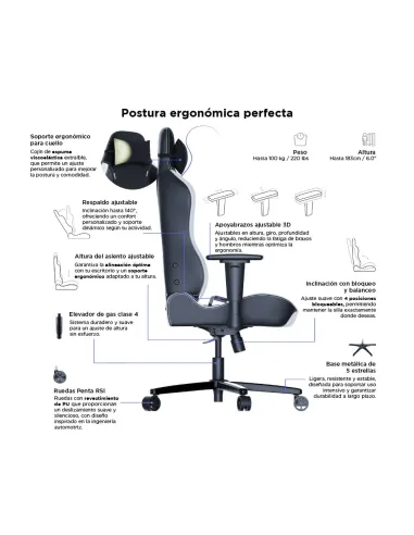 Vertagear SL3800 HyGenNX Black/White – Ergonomic Gaming Chair