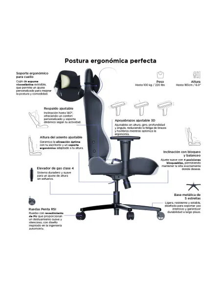 VERTAGEAR SL3800 HYGENNX BLACK/WHITE ERGONOMIC