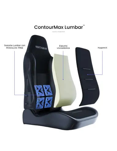 Vertagear SL3800 HygenX Carbon Black – silla gamer ergonómica compacta