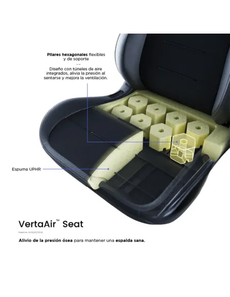 Vertagear SL3800 HygenX Carbon Black – silla gamer ergonómica compacta