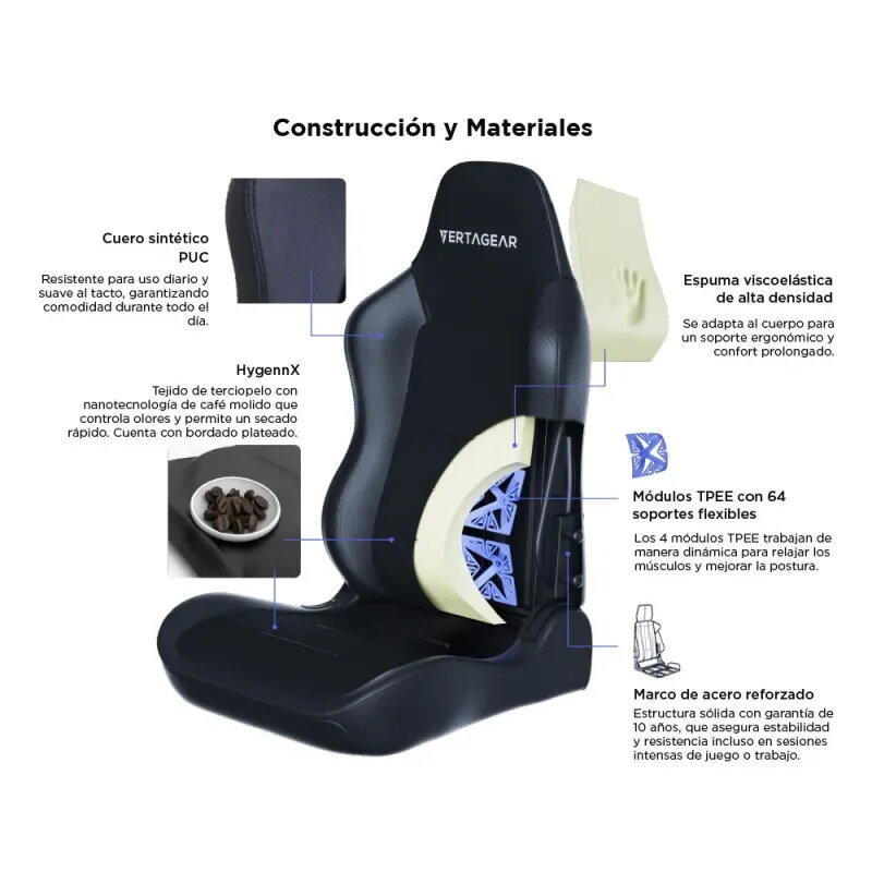 VERTAGEAR SL3800 HYGENNX CARBON BLACK