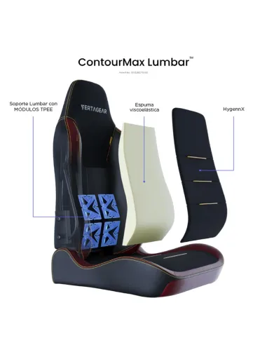 Vertagear SL3800 HygenX Burgundy Red – compact ergonomic gaming chair