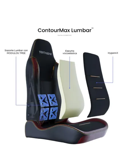 Vertagear SL3800 HygenX Burgundy Red – compact ergonomic gaming chair